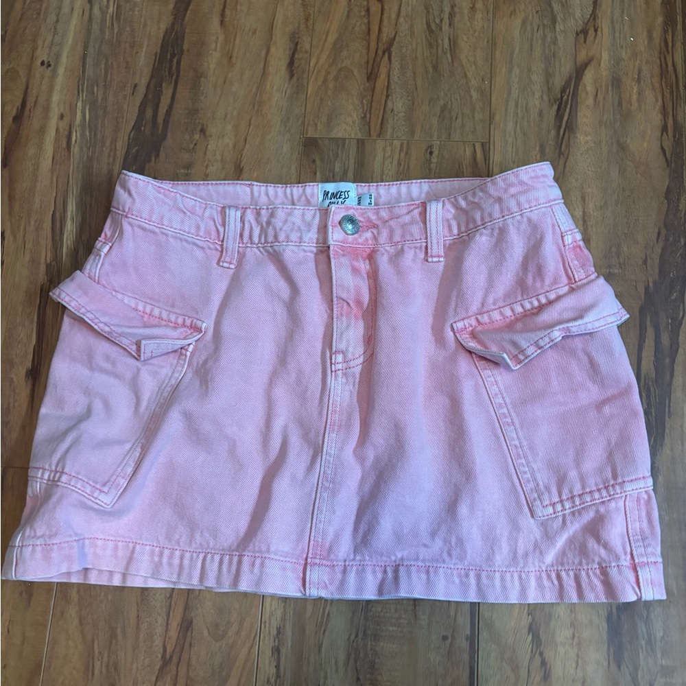 Princess Polly Blush Pink Denim Skirt